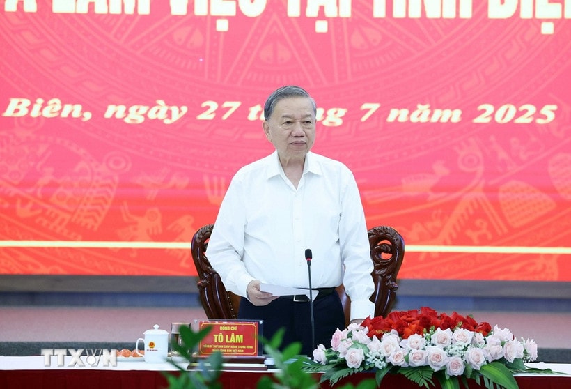 Tổng Bí thư Tô Lâm phát biểu. (Ảnh: Thống Nhất/TTXVN)
