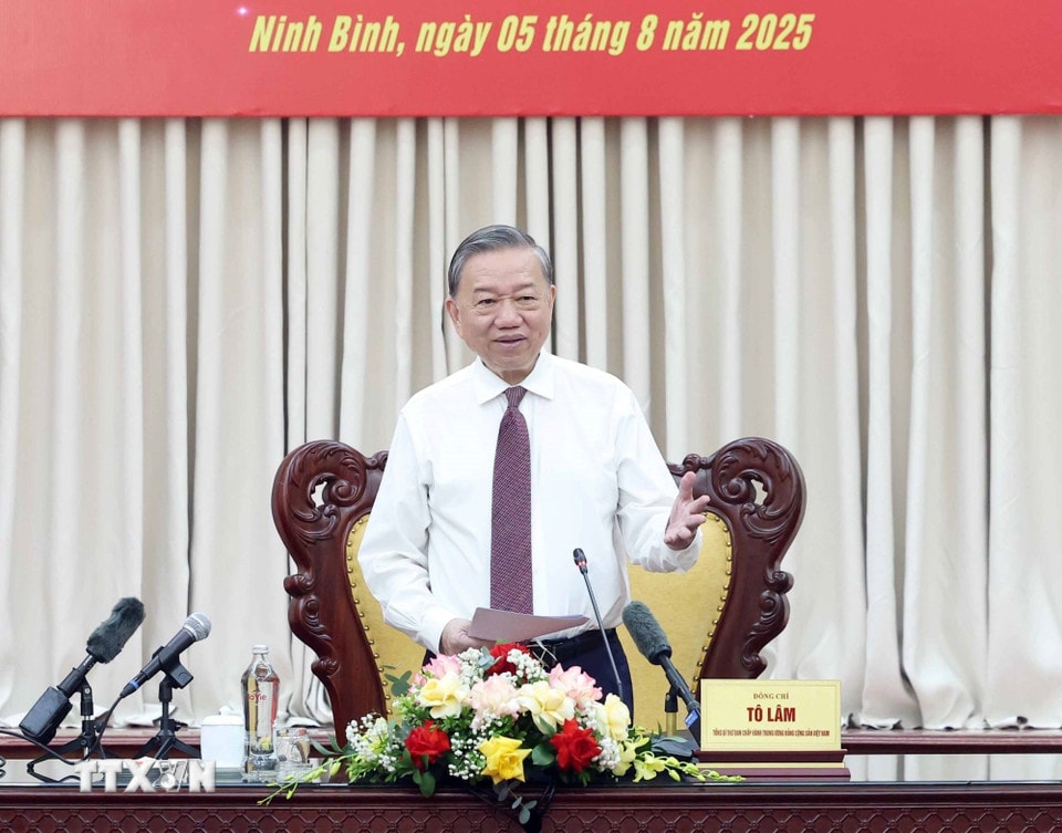 Tổng Bí thư Tô Lâm phát biểu chỉ đạo. (Ảnh: Thống Nhất/TTXVN)