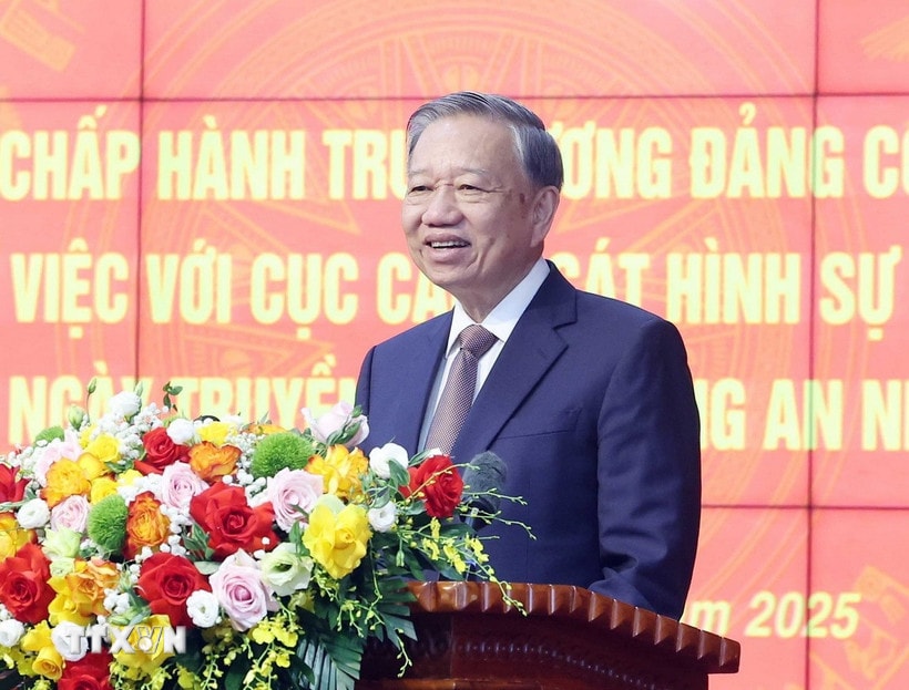 Tổng Bí thư Tô Lâm phát biểu. (Ảnh: Thống Nhất/ TTXVN)