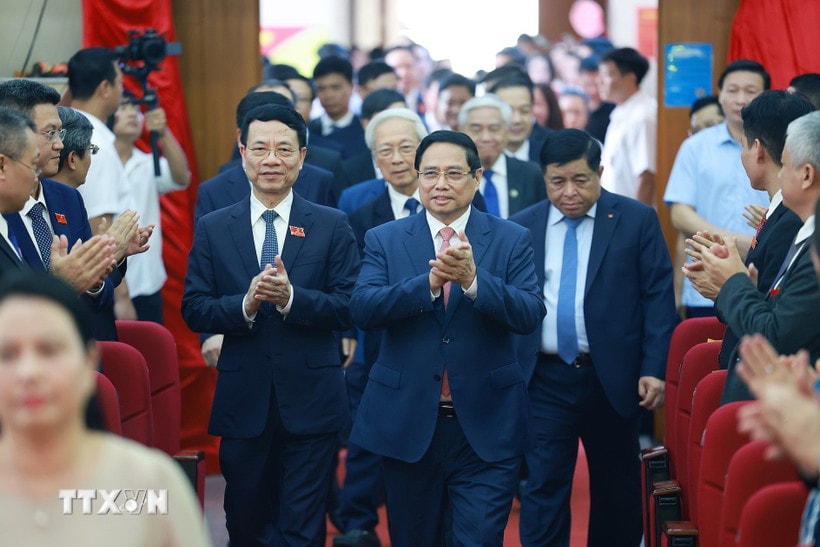 Thủ tướng Phạm Minh Chính dự và chỉ đạo Đại hội. (Ảnh: Dương Giang/TTXVN)