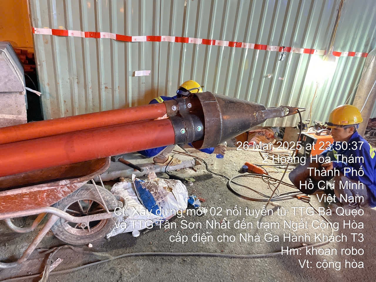 Khoan rô-bốt (Boxhole drilling) của NP Energy trong một lần phục vụ công trình.