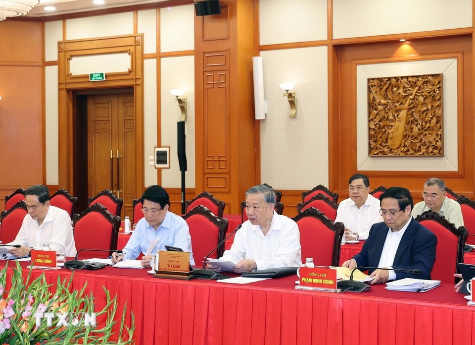 Tổng Bí thư Tô Lâm phát biểu. (Ảnh: Thống Nhất/TTXVN)